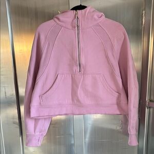 Lulu lemon Pink Half-Zip Scuba Hoodie